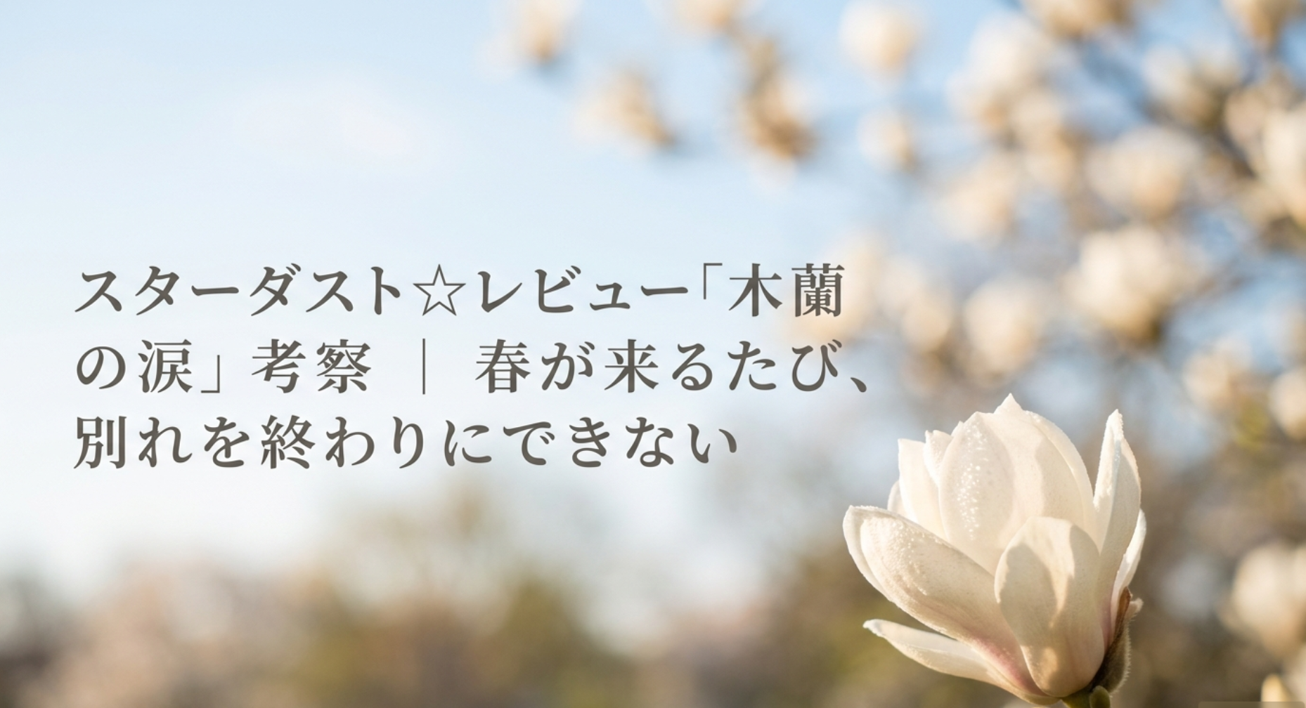 スターダスト☆レビュー「木蘭の涙」考察|春が来るたび、別れを終わりにできない